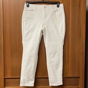 J. Jill Denim Authentic Fit Slim Ankle White Jeans Size 10P EUC